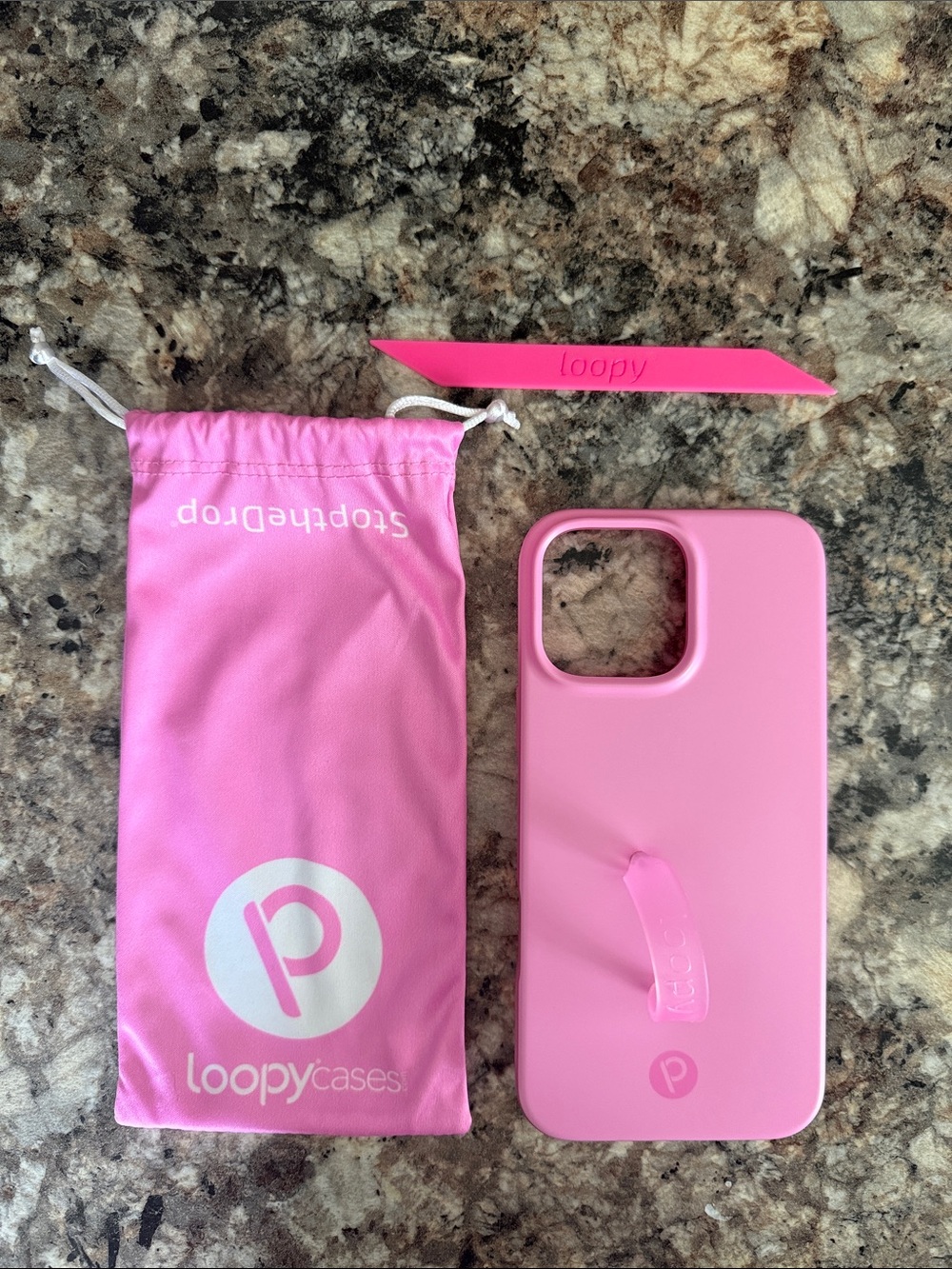Loopy Case Pink Silicone Phone Case with Matching Pink Pouch and Loop